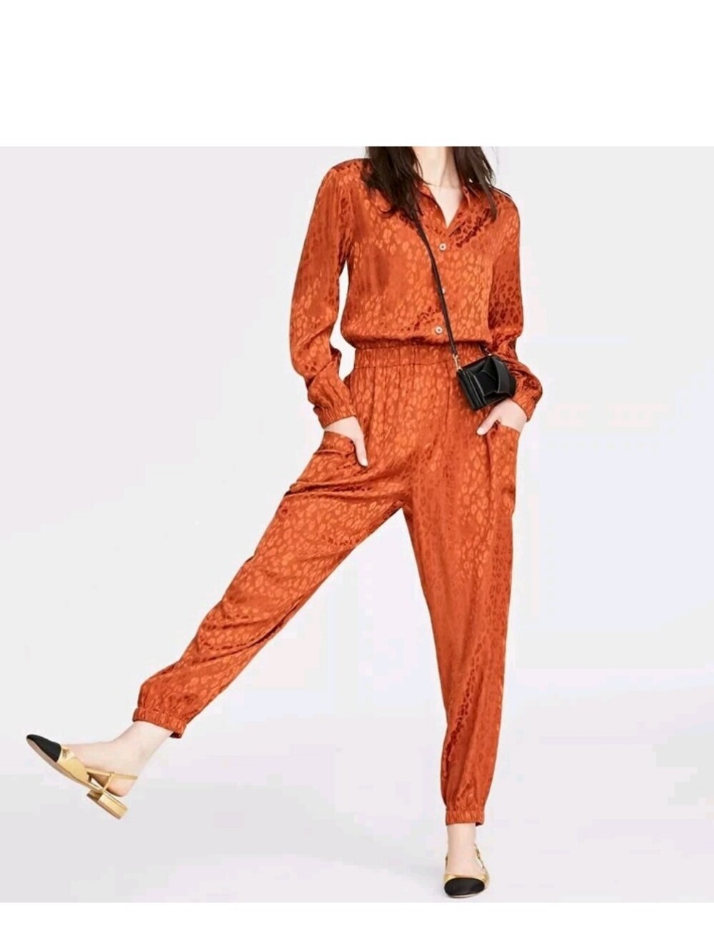 On 34th Animal Print Jacquard Jumsuit